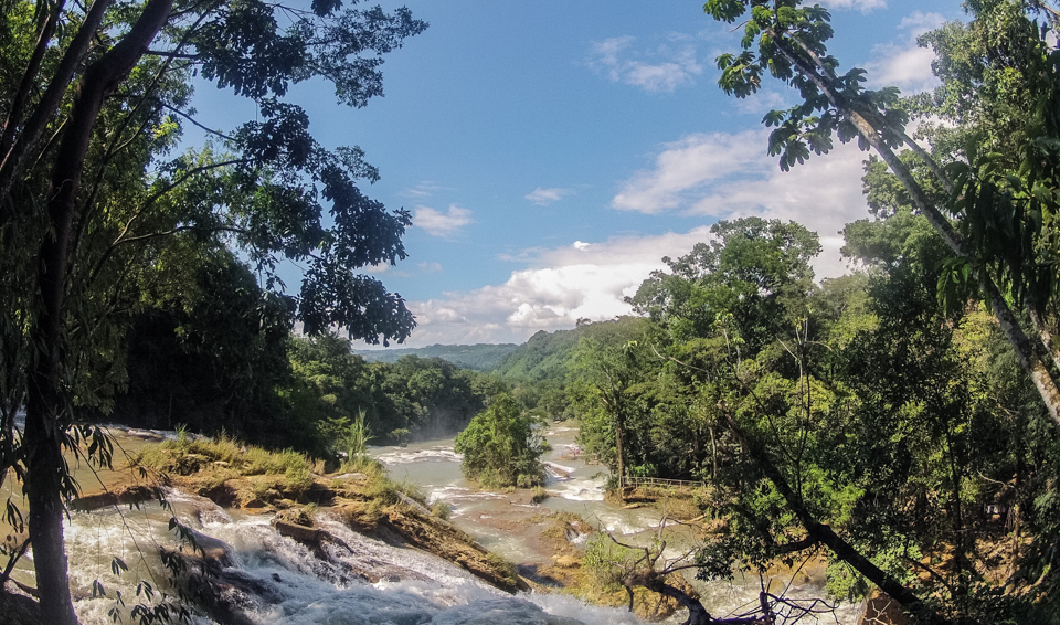 Ausblick von oben auf Agua Azul
