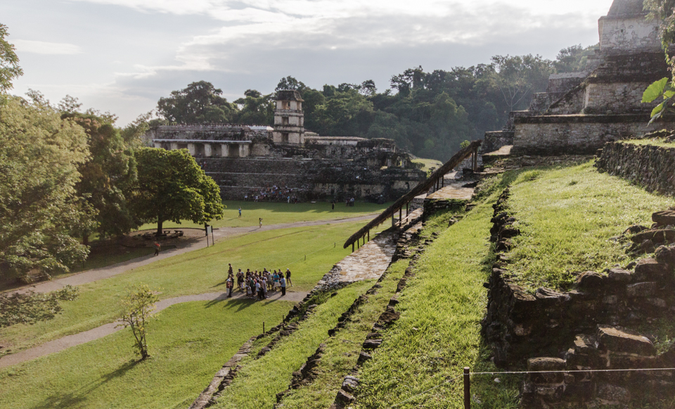 Palenque Mexiko Ausblick vom Templo XII