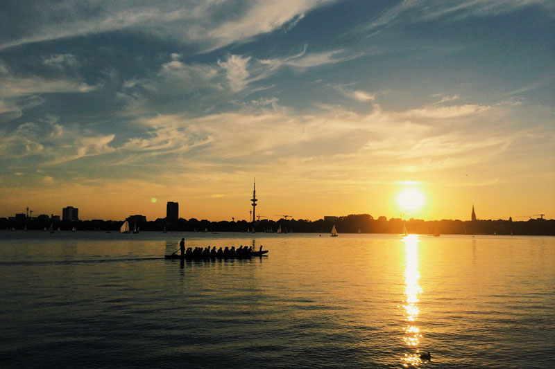 Sonnenaufgang in Hamburg