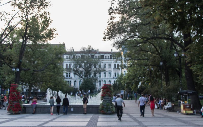 Der Stadtgarten direkt am Nationaltheater