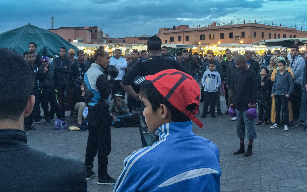 boxkampf-djemmaelfna-sonneuntergang