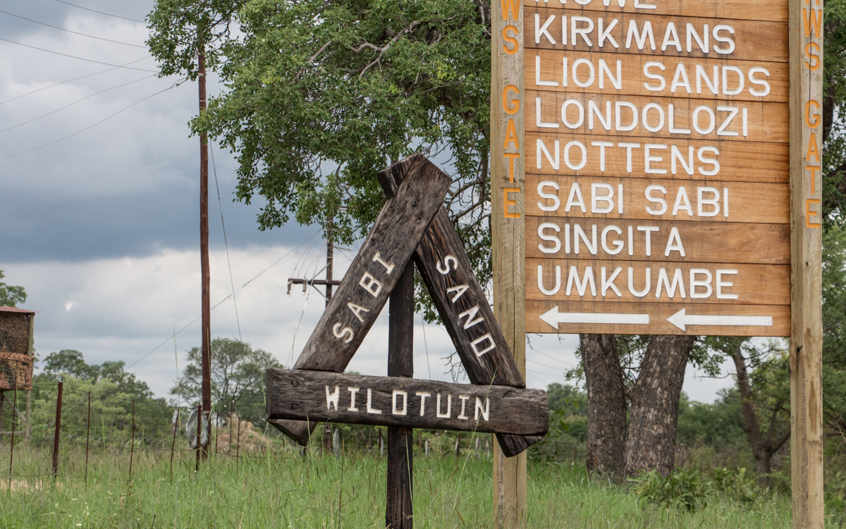Der Eingang des Sabi Sands Wildtuin - zu welchem auch Sabi Sabi gehört