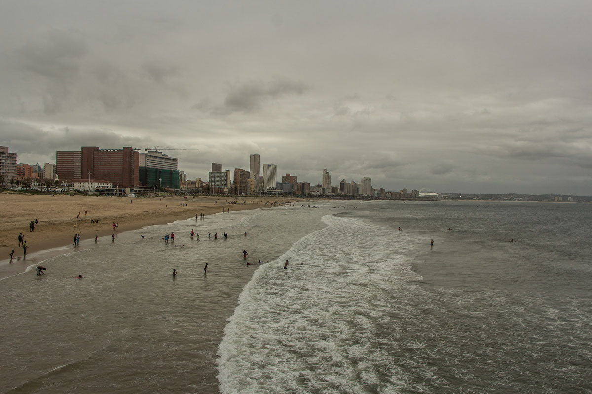 Durban Südafrika Panoramablick Pier Strand