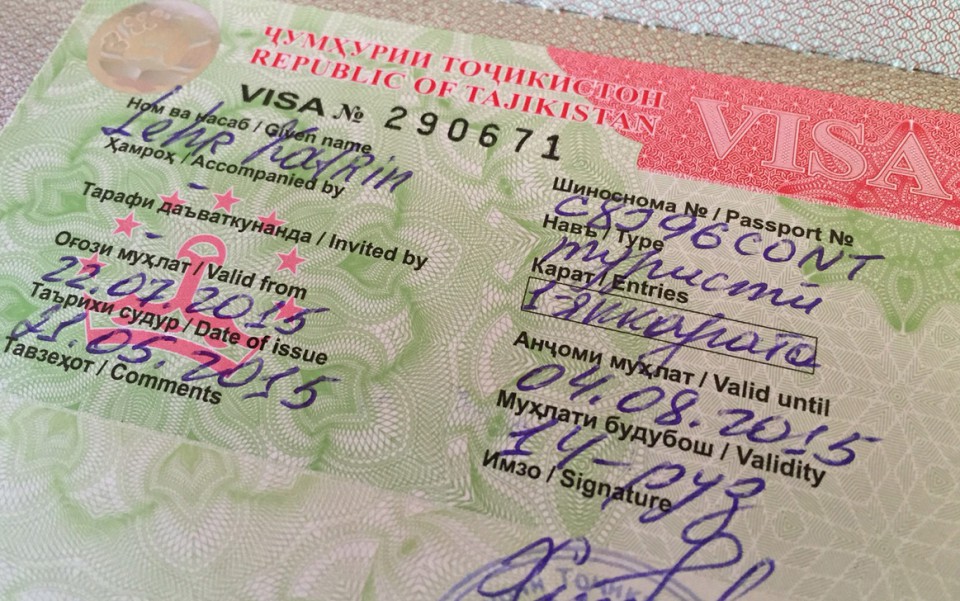  Visum für Tadschikistan im Reisepass