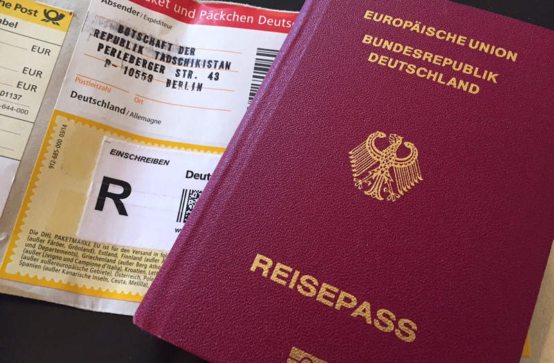 Visum Einschreiben Reisepass