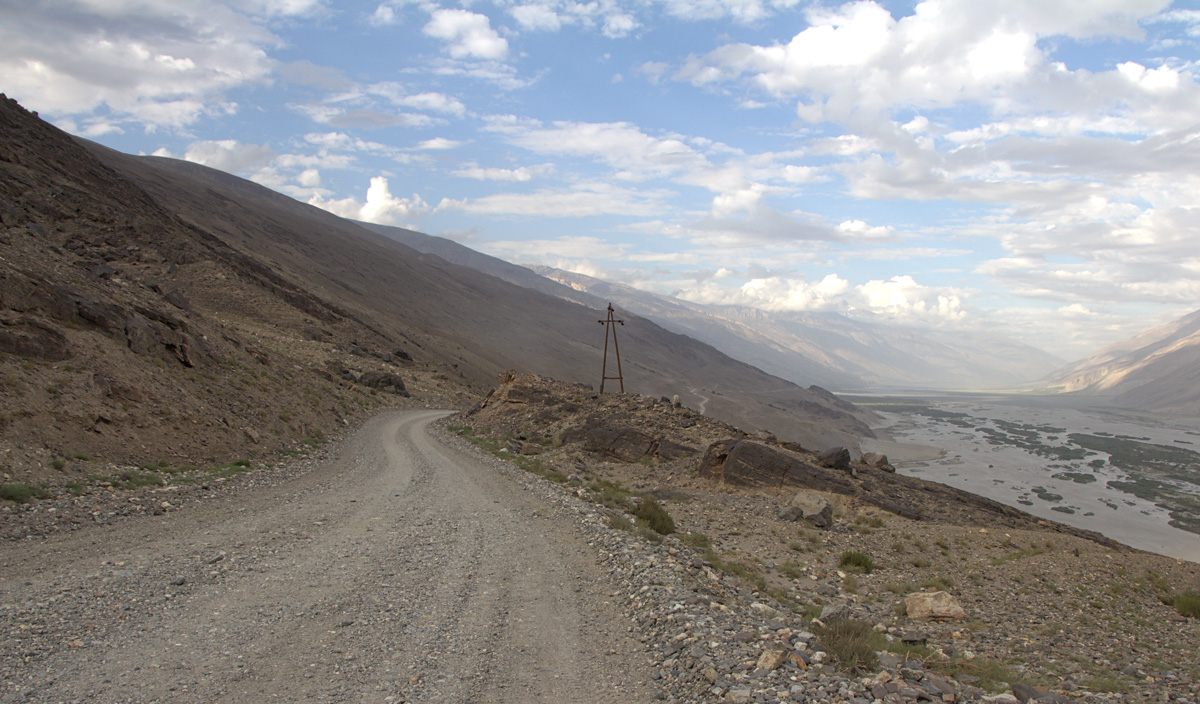 Wakhan Korridor links Tadschikistan und rechts Afghanistan