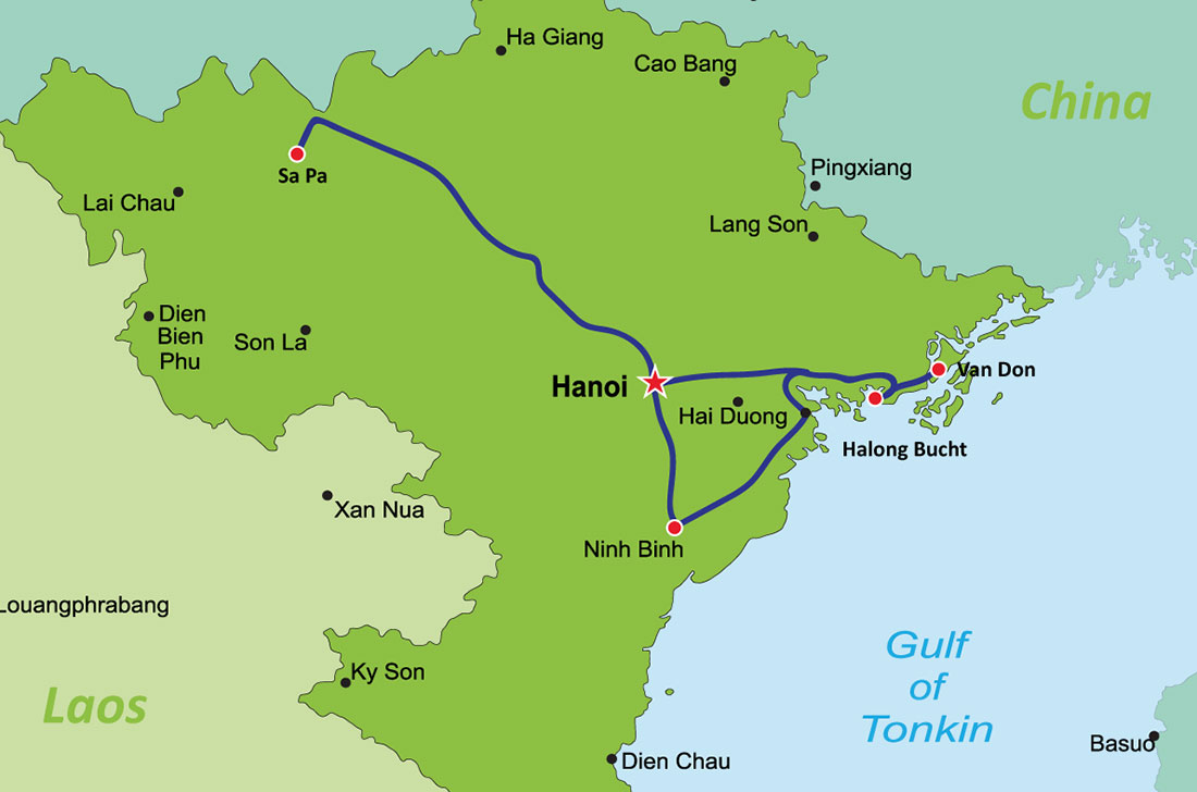 Backpacking Vietnam Reiseroute