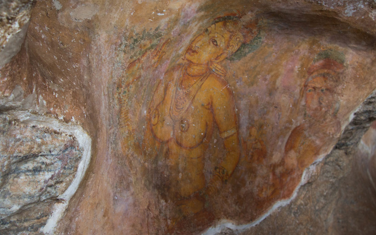 Wolkenmädchen Fresken in Sigiriya