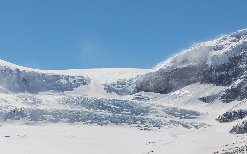 Eisfeld Gletscher Athabasca am Icefields Parkway