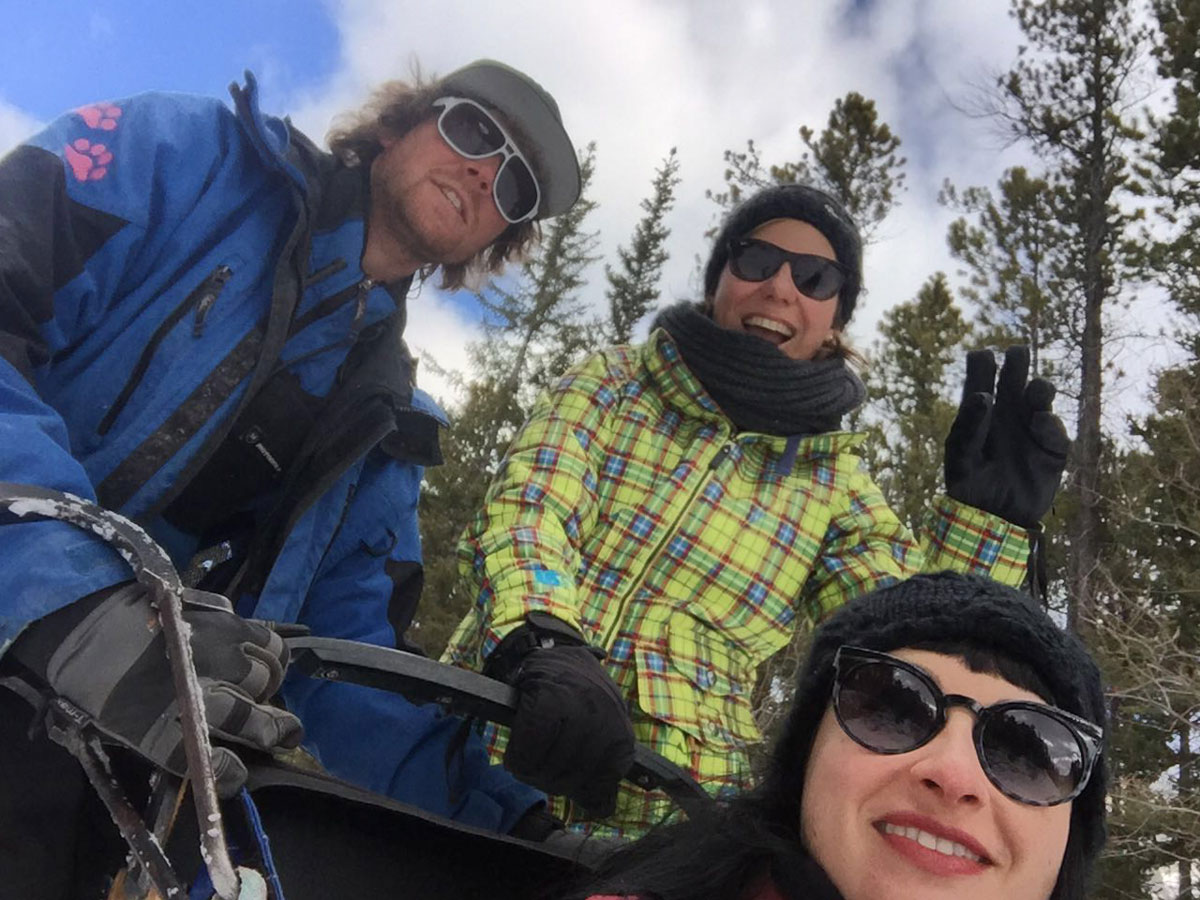 Winter Kanada Rocky Mountains Hundeschlittenfahren Musher Katrin