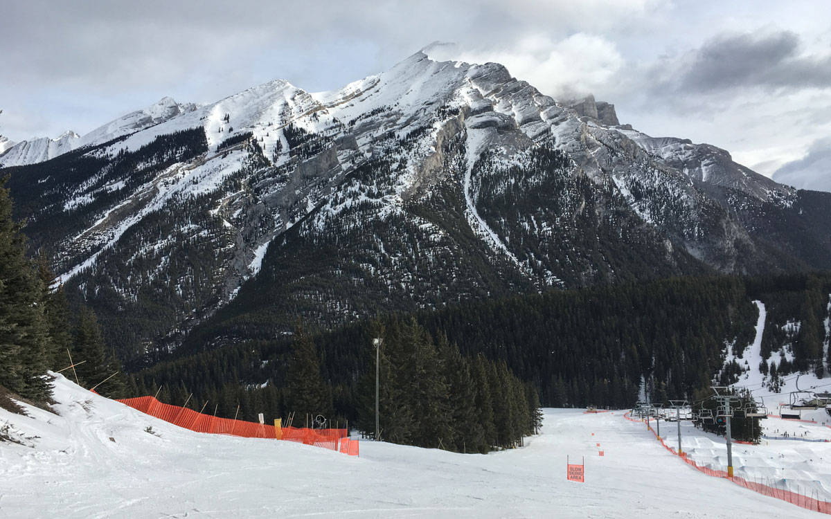Skifahren Kanada Mt Norquay Panorama Banff