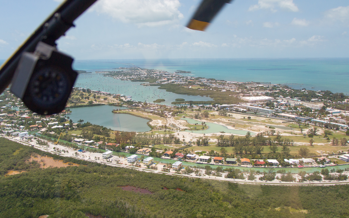 Helikopterflug in Marathon auf der Fahrt von Miami nach Key West