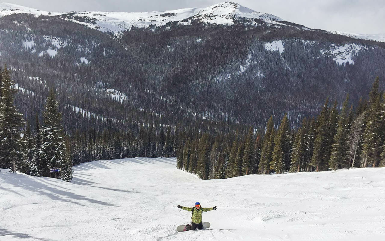 Banff Sunshine Village und ich auf der leeren Piste