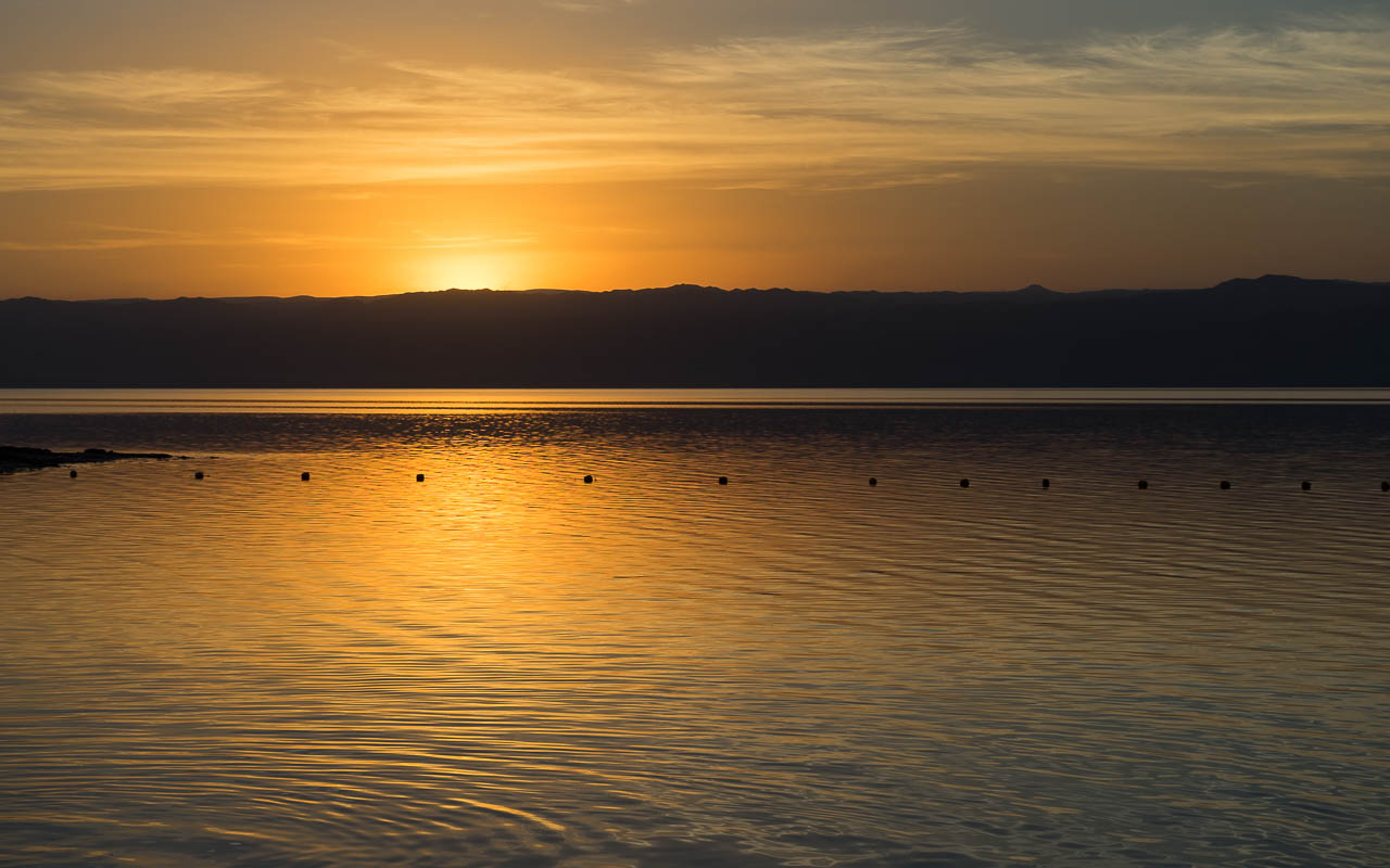 Sonnenuntergang Totes Meer Jordanien