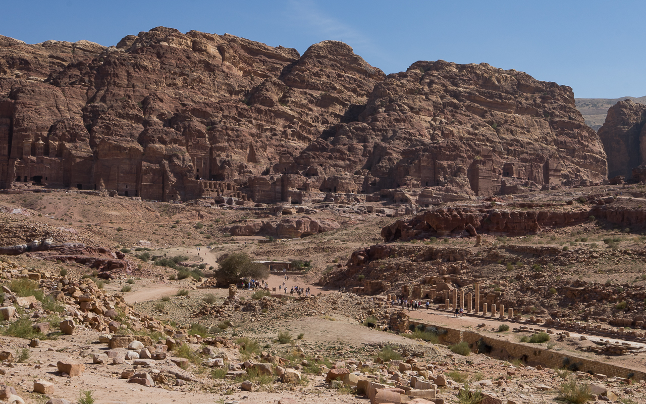 Ausblick Petra Jordanien Säulenstraße