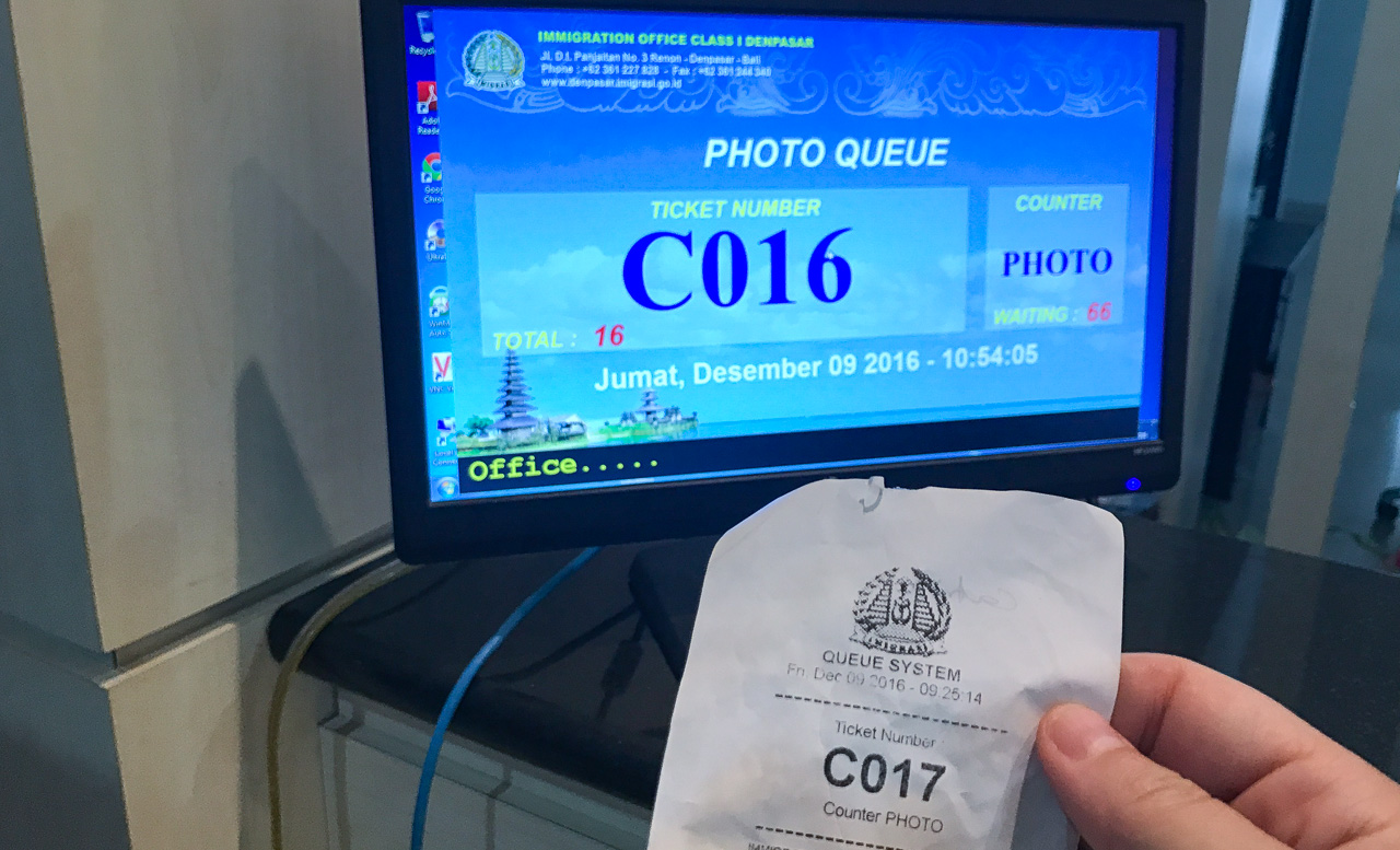 Warteraum Denpasar Visum Indonesien verlängern