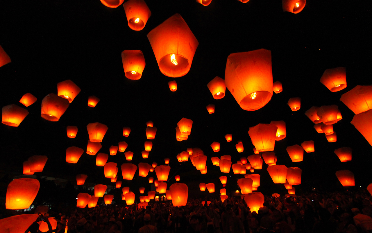 Urlaub im Februar Lantern Festival Taiwan