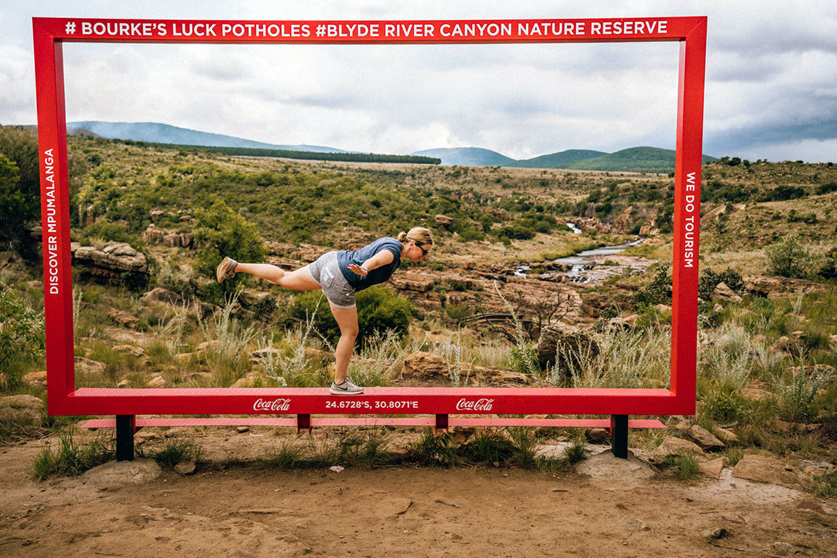 Aussicht Bourke's Luck Pot Holes Panorama Route in Südafrika