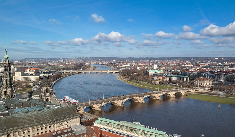 Aussicht auf die Elbe in Dresden