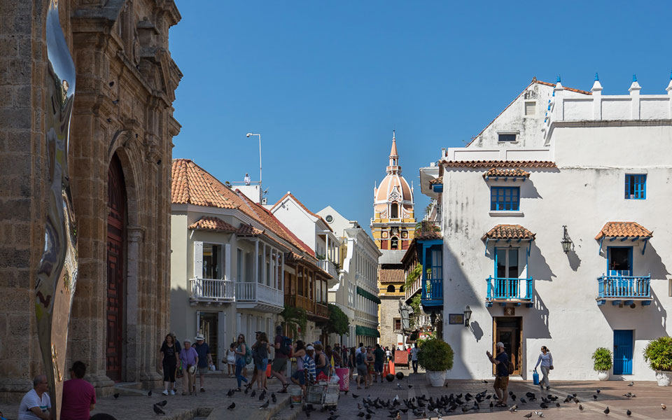 Viele Menschen in Cartagena am Tag