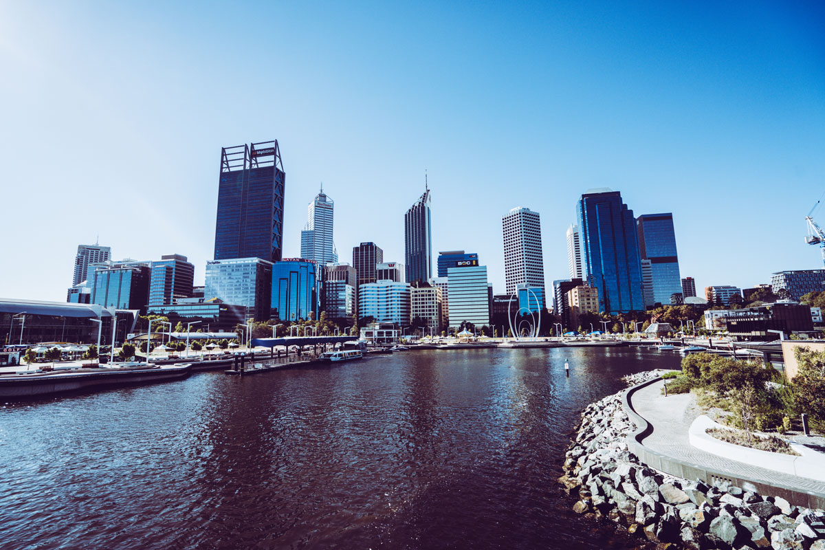 Skyline von Perth, ELizabeth Quay