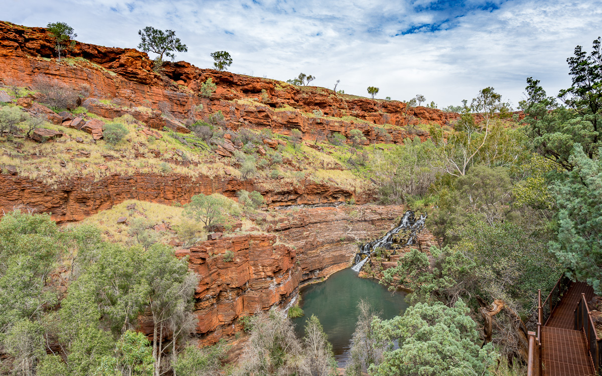 Karijini Dales Gorge Lookout Fortescue Falls (Australien)