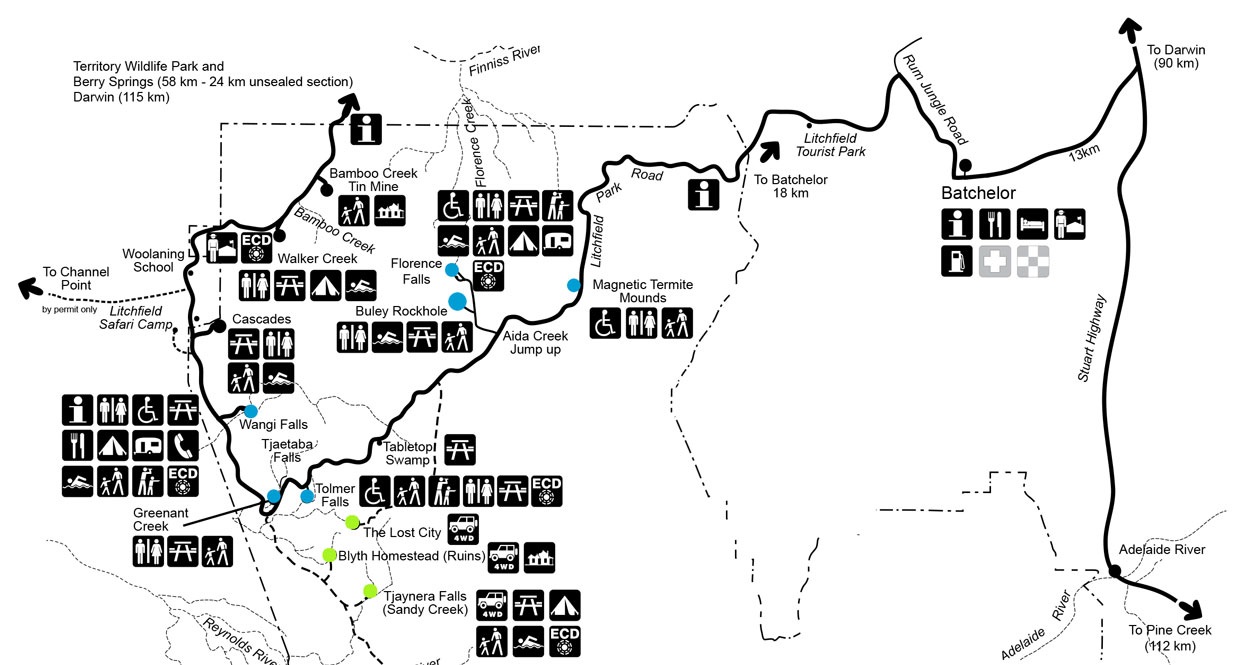 Karte Litchfield Nationalpark sehenswertes