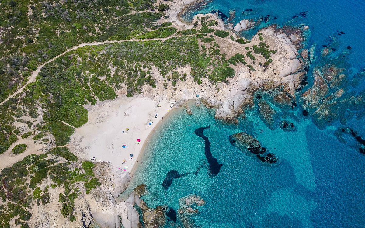 Capo Ferrato Luftaufnahme Sardinien Tipps