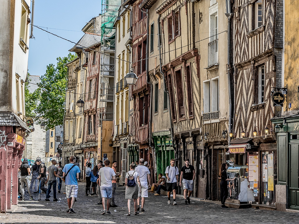 Fachwerkhäuser in Rennes, Bretagne