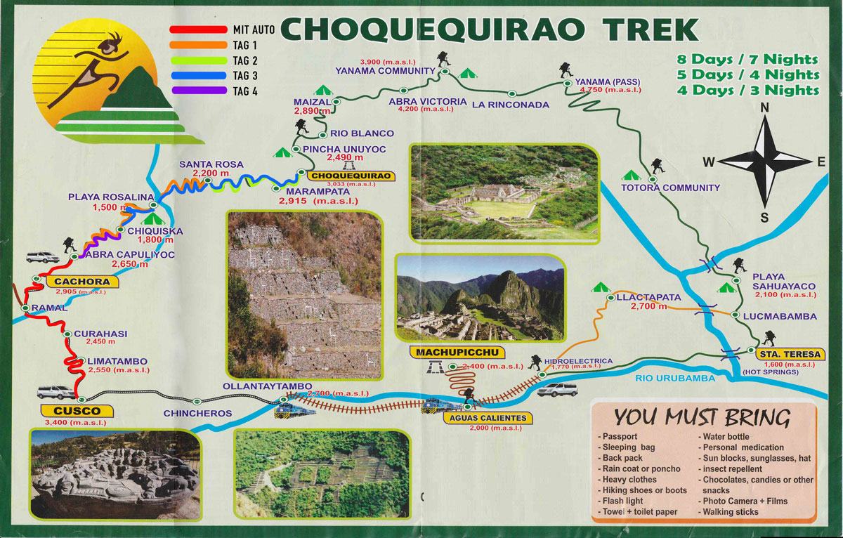 Choquequirao Trek Karte