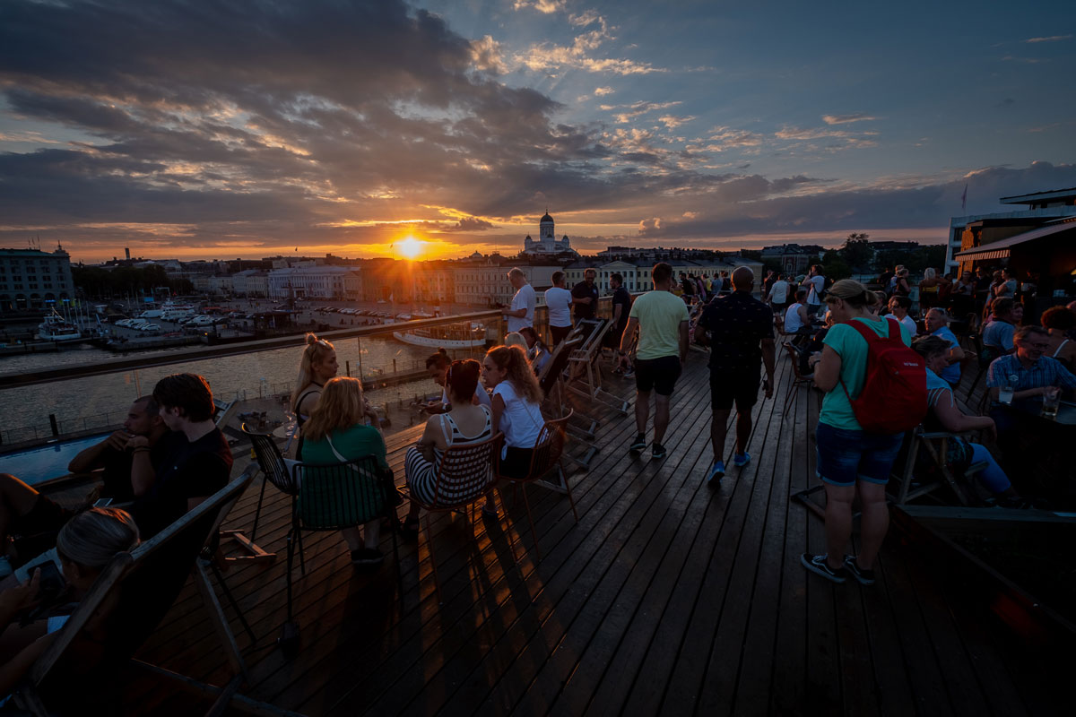 Hafen Helsinki Sonnenuntergang