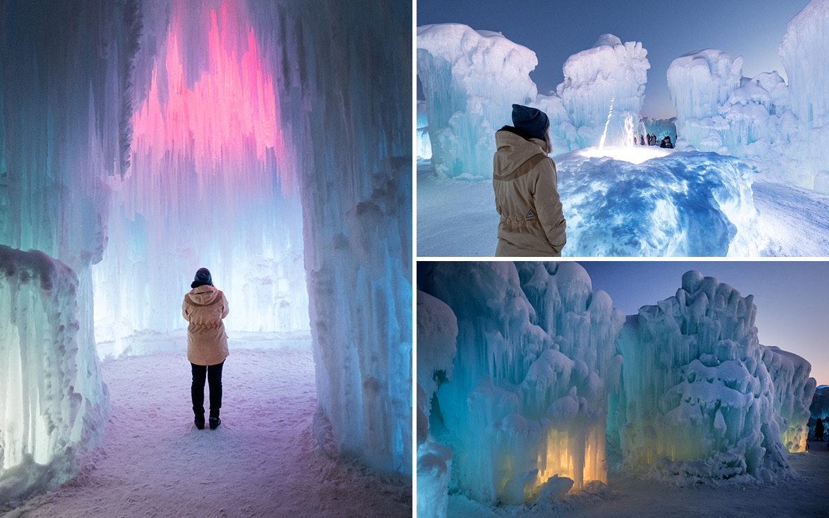 Sehenswürdigkeit: Ice Castles Edmonton im Winter
