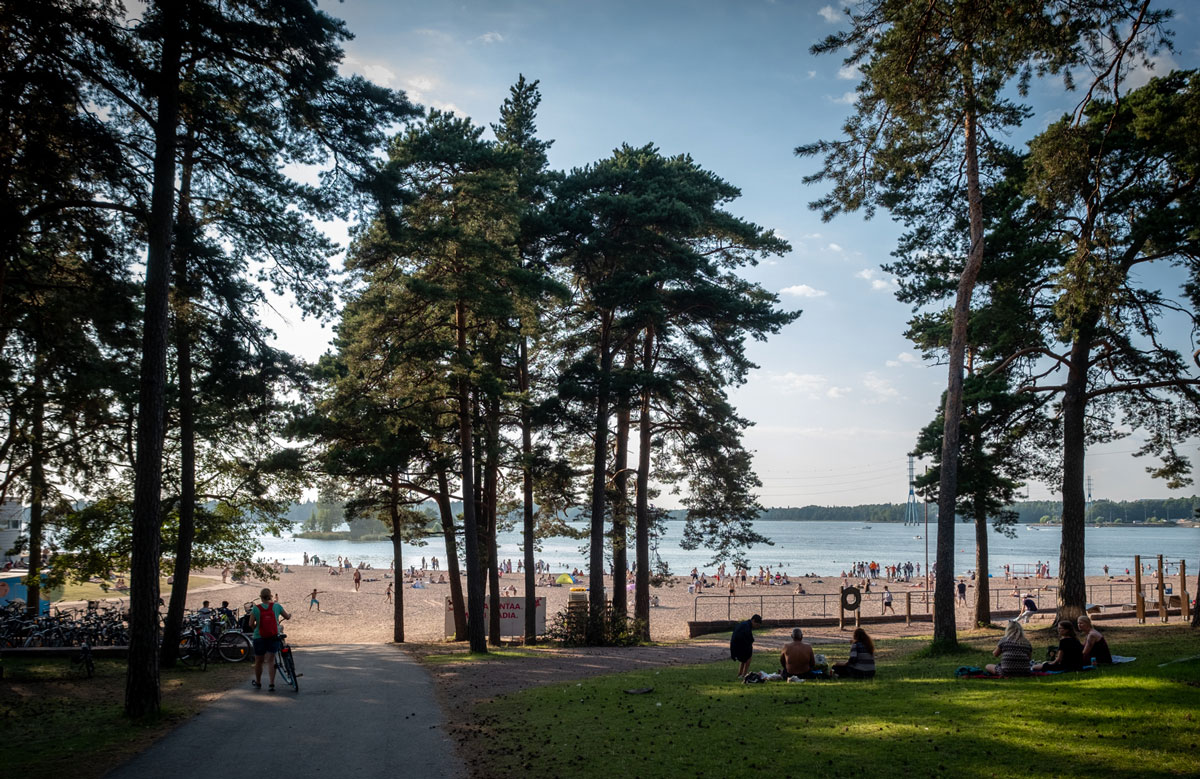 Töölö Bucht mit Stränden Helsinki