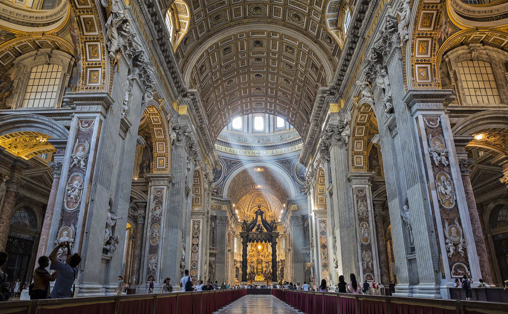 Petersdom Vatikan Besuch Sonnenstrahlen