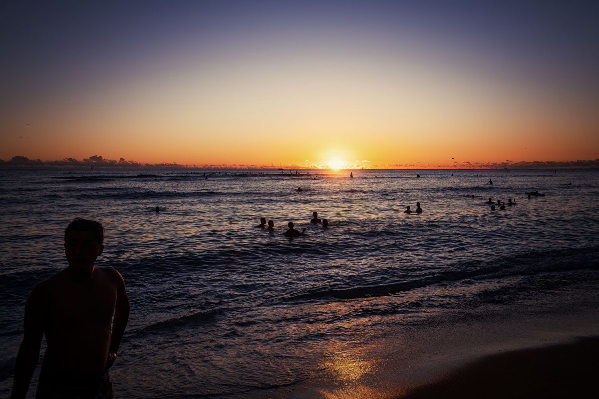 Waikiki Beach Sonnenuntergang