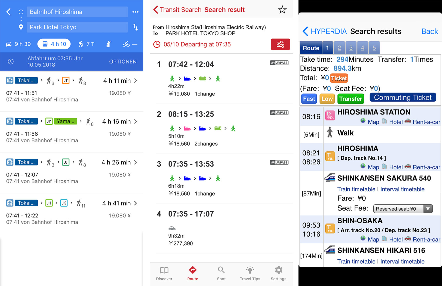 Apps mit Zugfahrplänen für Japan