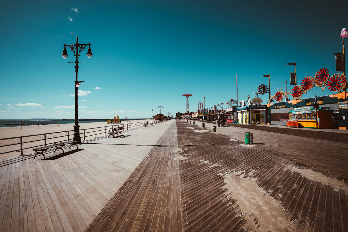 Strandpromenade in Coney Island, New York Brooklyn.