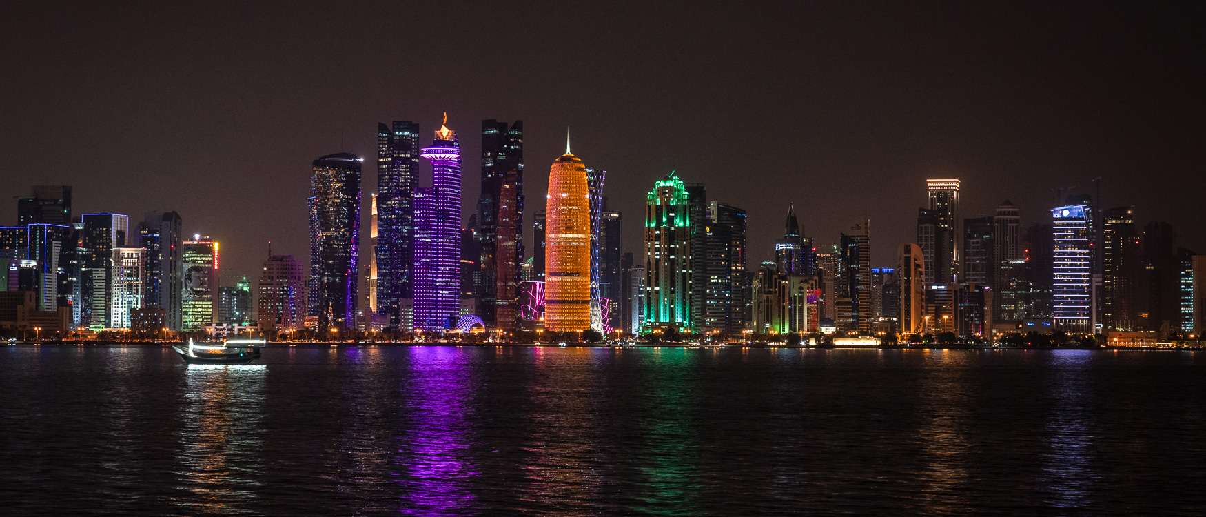 Qatar Tipp Doha Skyline bei Nacht