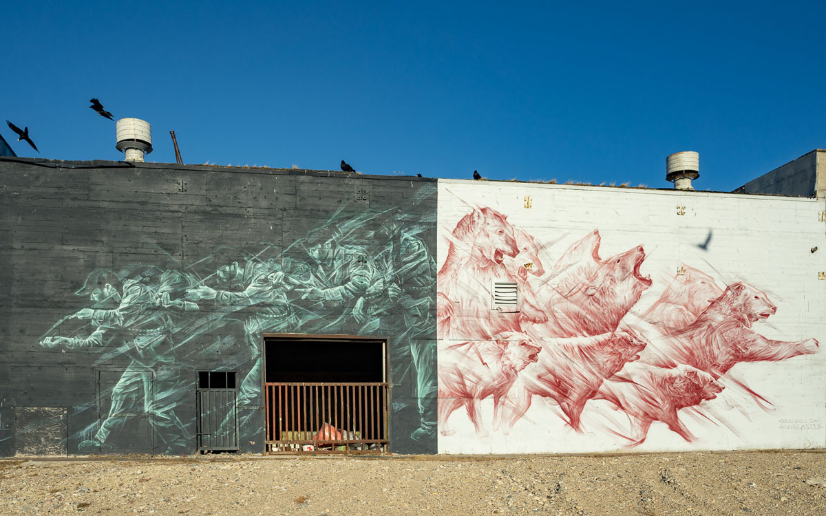 Sea Walls mit Street Art in Churchill