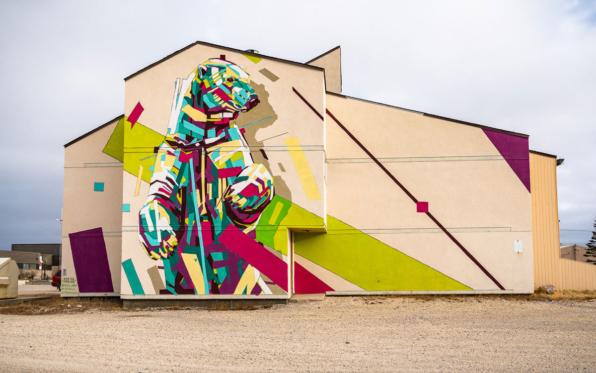 Gefangener Eisbär Mural Churchill