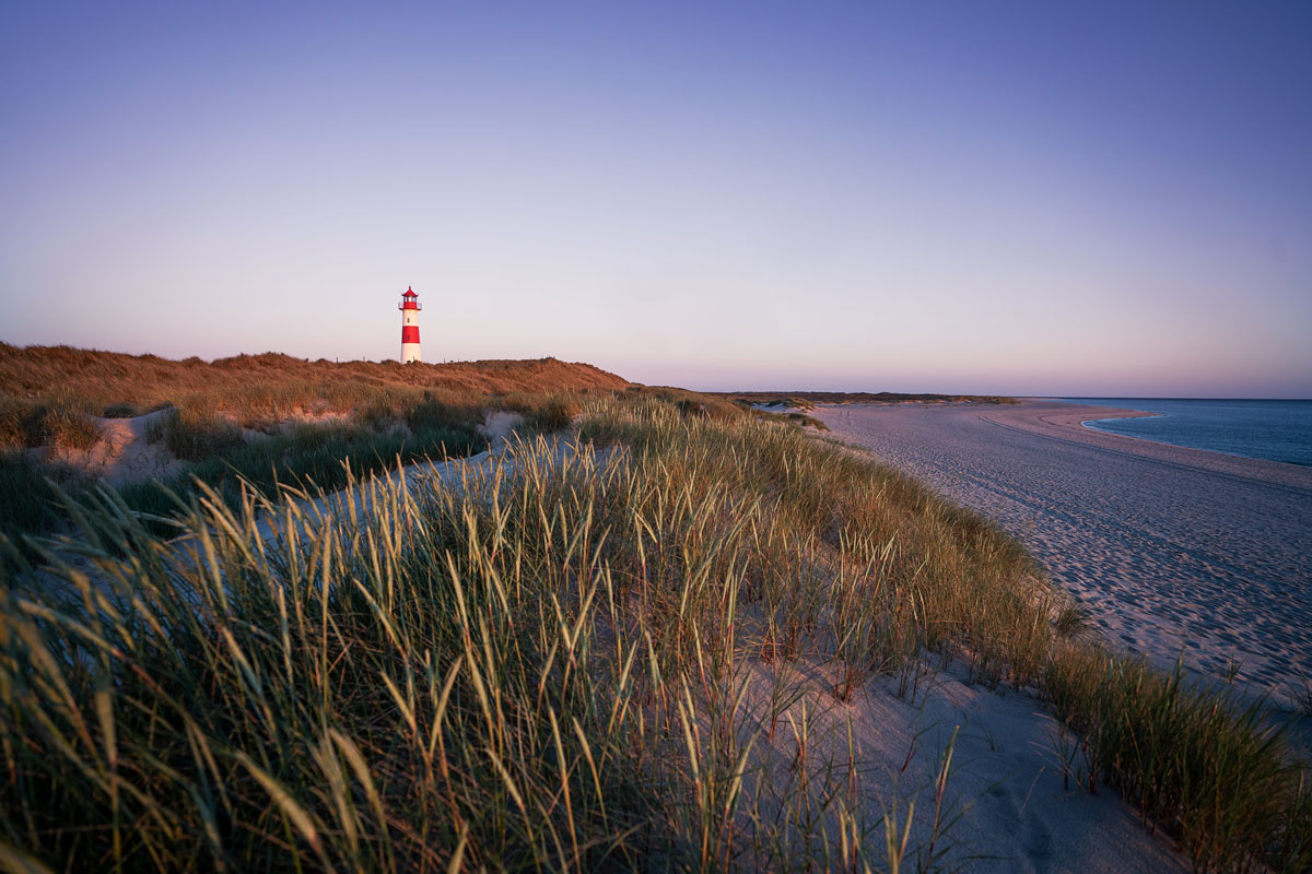 Leuchtturm Ellenbogen Ost. Sonnenaufgang