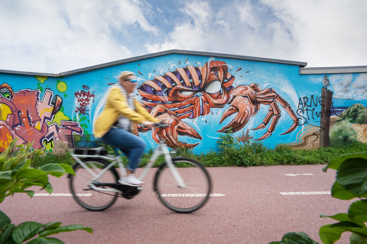 Street Art Westerland. Mit dem Fahrrad auf Sylt unterwegs.