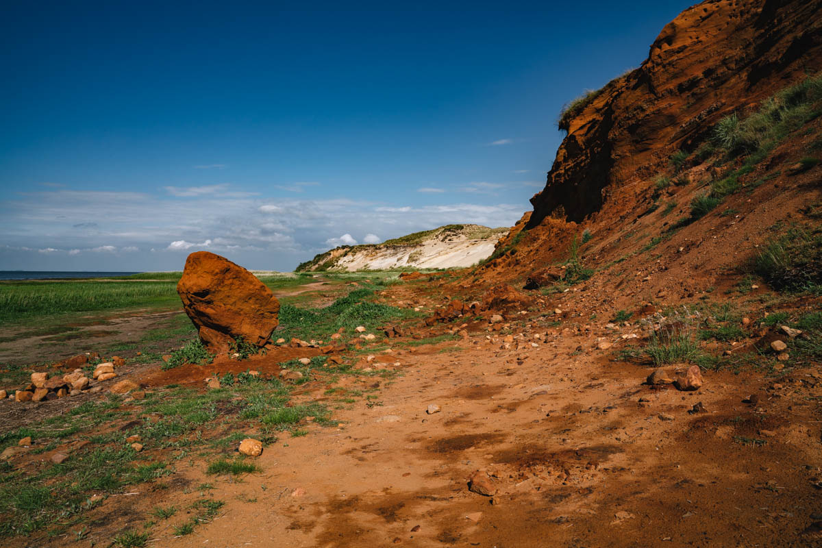 Wandern Morsumer Kliff. Beliebtes Fotomotiv auf Sylt.
