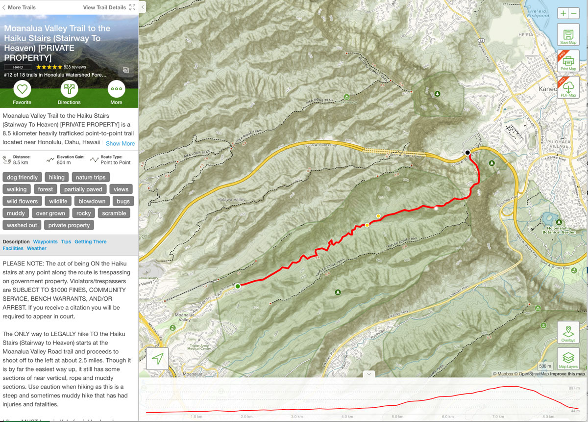 All Trails App für hawaii