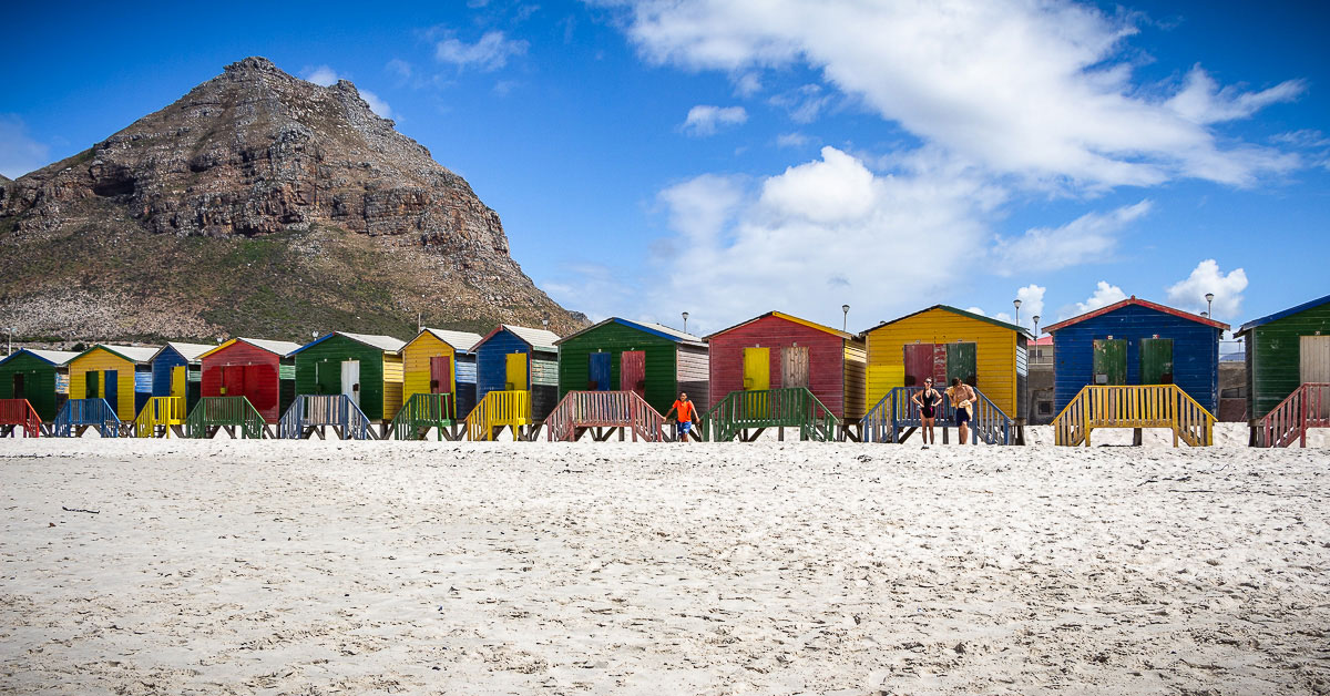 Bunte Strandhütten von Muizenberg