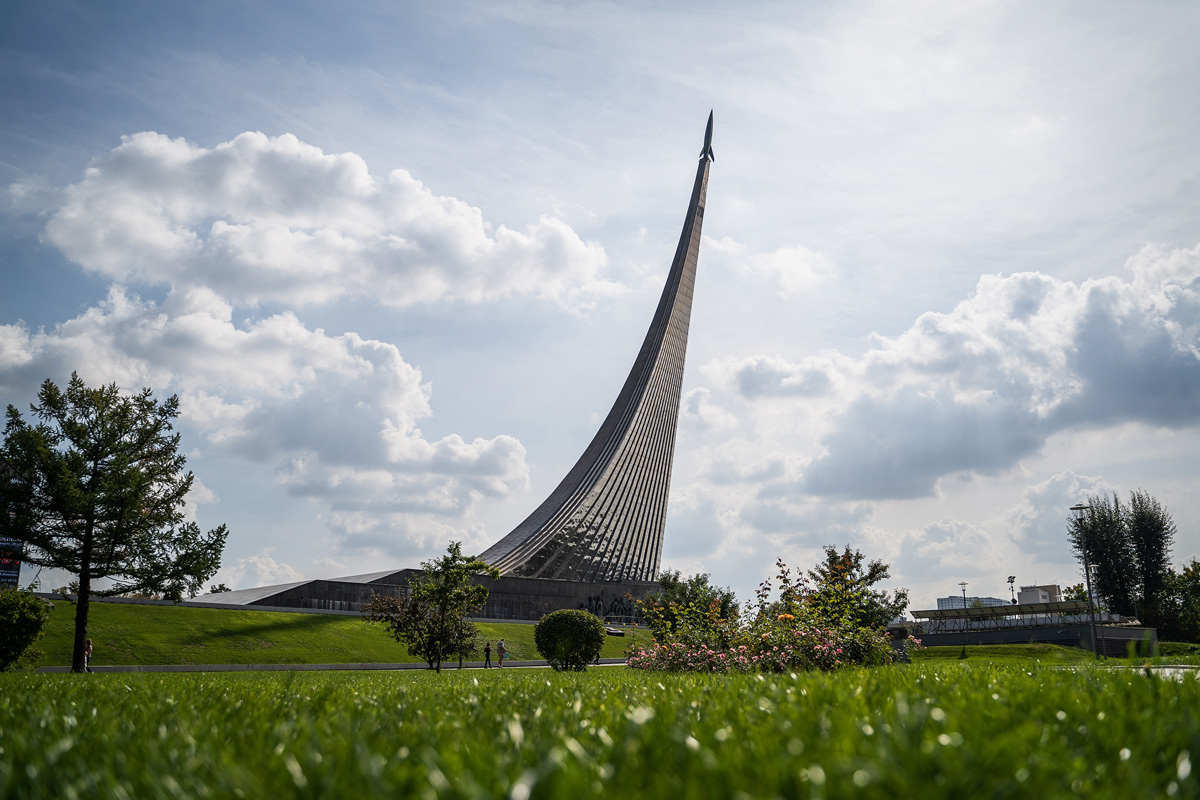 Weltraummuseum in Moskau Statue