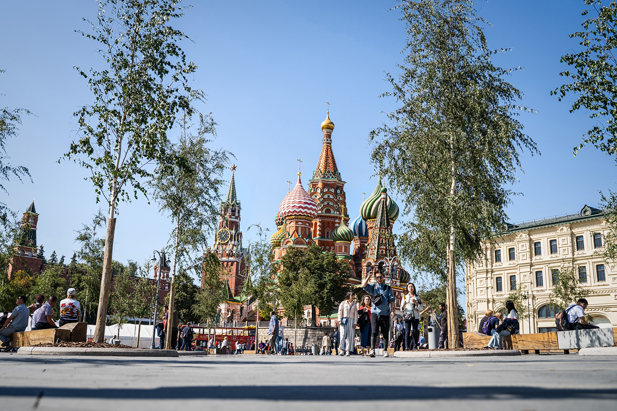 Blick auf die Basilius Kathedrale vom Sarjadje Park