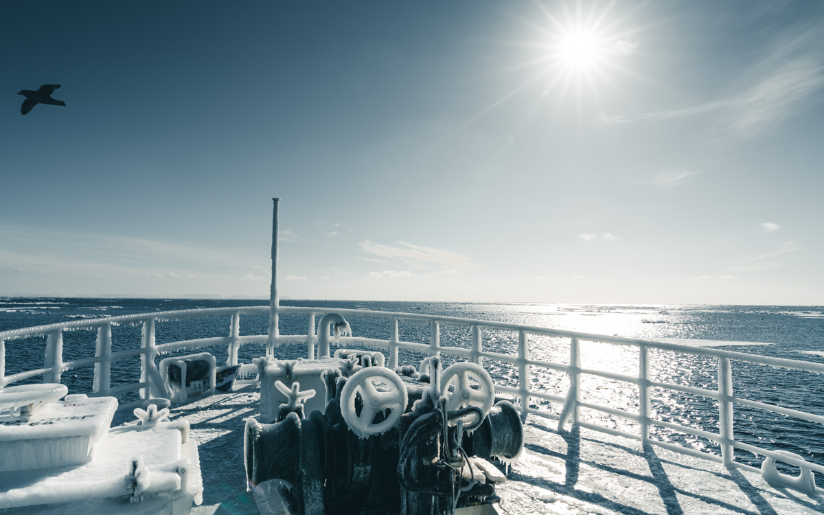 Eisschicht Schiff Spitzbergen