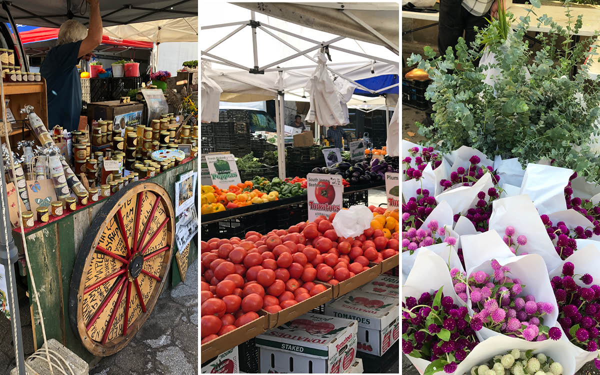 Union Square Market am Union Square Greenmarket in New York. Esse auf dem Bauernmarkt.