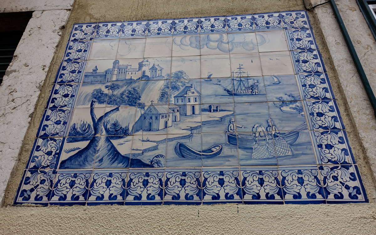 Malerei auf Fliesen in Lissabon